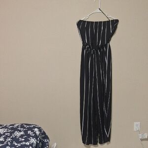 Forever 21 Monochrome Striped Jumpsuit